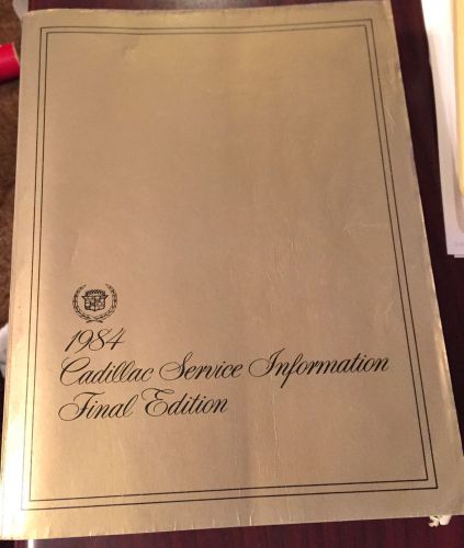 1984 cadillac service manual information final edition free shipping