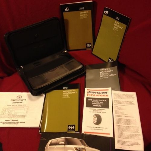 2012 scion xb oem owners manual set w/ audio system guide, first aid kit + case
