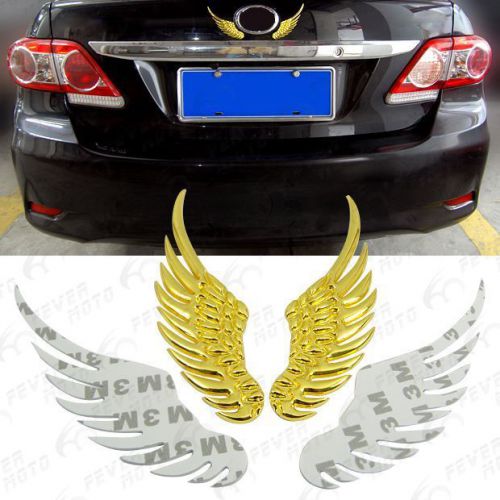 Golden angel wings front rear logo mark decal emblem sticker for hatch door fm