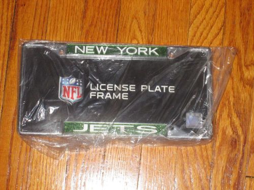 New york jets license plate frame brand new in plastic metal with sparkle gloss