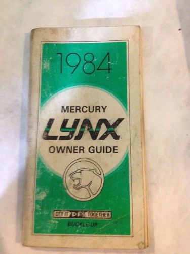 +++ 1984 mercury lynx owners manual!!!    +++