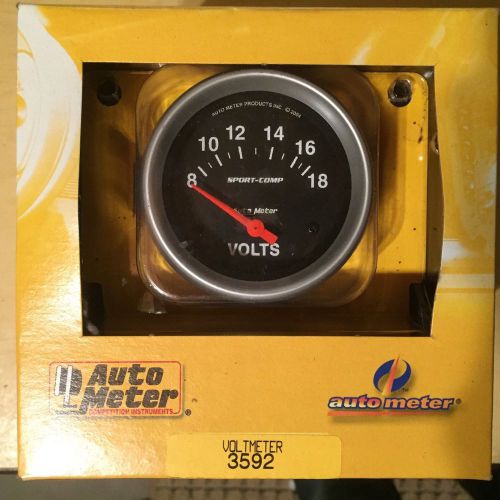 Auto meter model 3592 - 2-5/8&#034; voltmeter, 8-18v, sport-comp