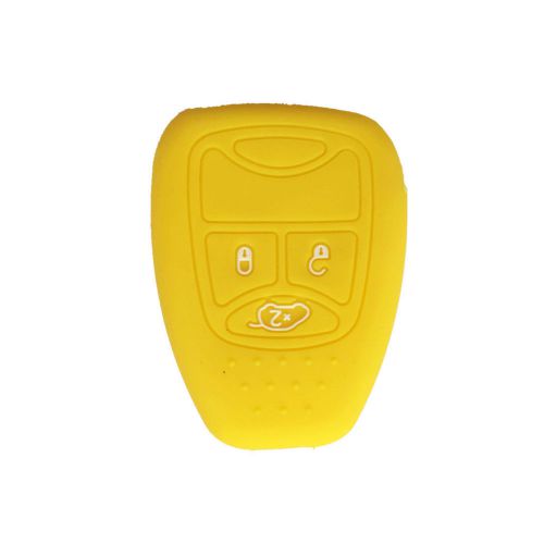 Yellow silicone key fob skin cover jacket protector fit for dodge jeep chrysler