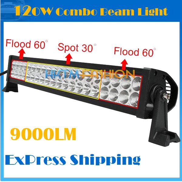 120w 40x3w 9000lm spot flood combo led work light bar 4wd boat mine offroad suv