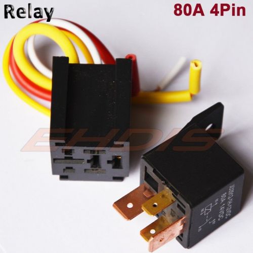 12v 24v 80a spst dc car relays socket base 4pins car truck wire harness holder