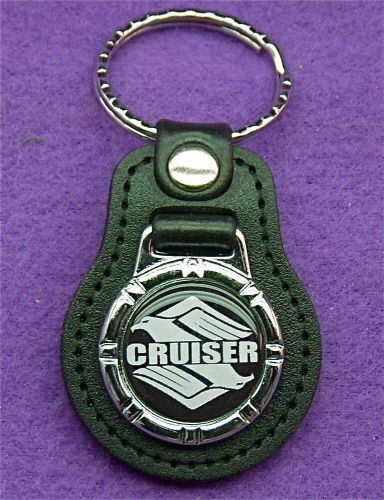 Suzuki cruiser - key ring - leather &amp; metal emblem
