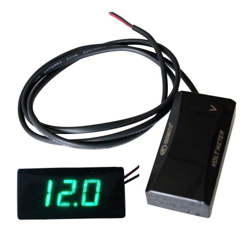 Mini motorcycle car auto led digital voltmeter meter green