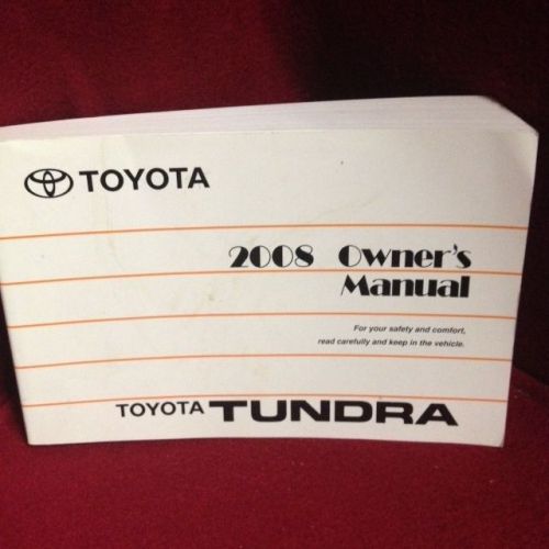 2008 toyota tundra oem owners manual