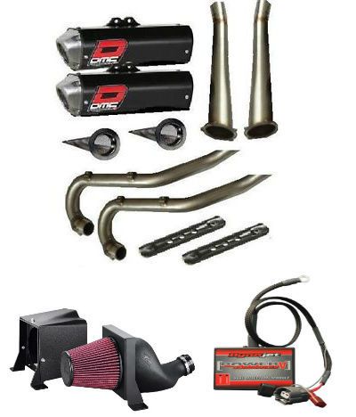 Raptor 700 dmc force 4 black exhaust package w/ pc5 efi fuel customs fci intake