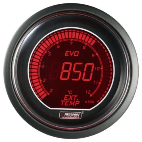Prosport 52mm evo series digital red / blue led exhaust gas temperature gauge c