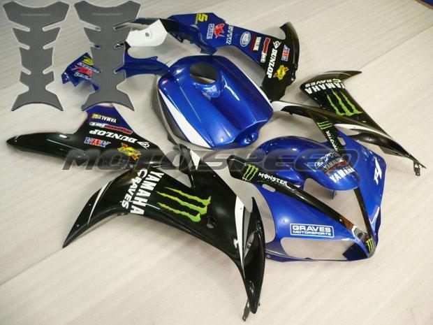 Free tank pad x2! fairing for yamaha 2004 2005 2006 yzf r1 plastic injection k21