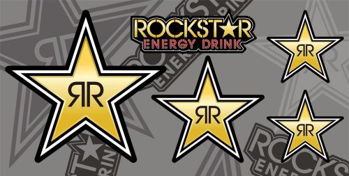 Rockstar energy drink decals 5 stickers 6x12&#034; sheet race mx dirt bike truck atv