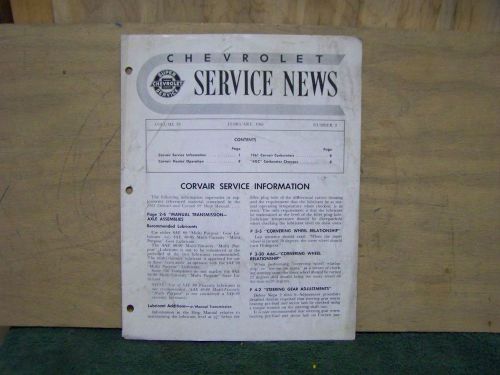 1962-feb. super chevrolet service news vol. 33 #2 - corvair-4gc carburetors