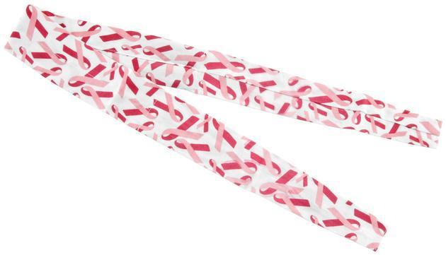 Zan headgear breast cancer awareness cooldanna bandana ribbon/white