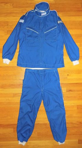 Vintage racequip safety systems nomex racing suit jacket + pants mens large (l)