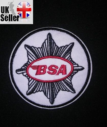 Bsa iron-on/sew-on embroidered patch motorcycle biker