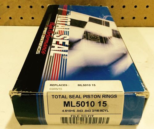 Total seal gapless piston ring set ml5010-15 .043 .043 3/16 4.610 bore file fit