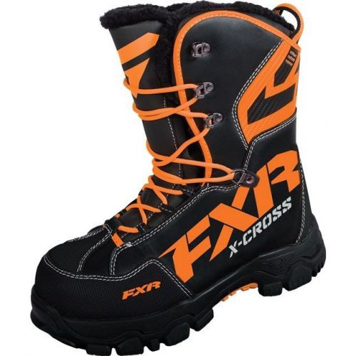 2016 new fxr x-cross snowmobile boot men&#039;s black orange comfy warm size 13