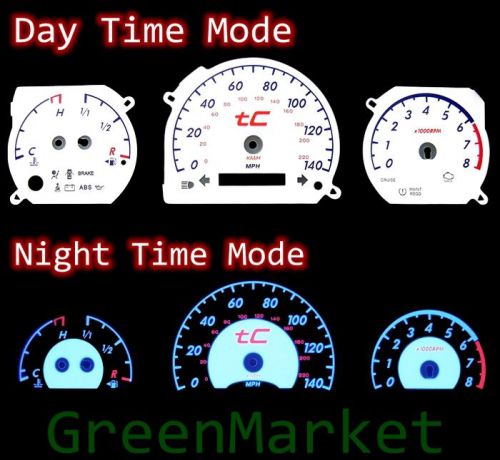 05-09 scion tc mt  white face blue indiglo glow gauges