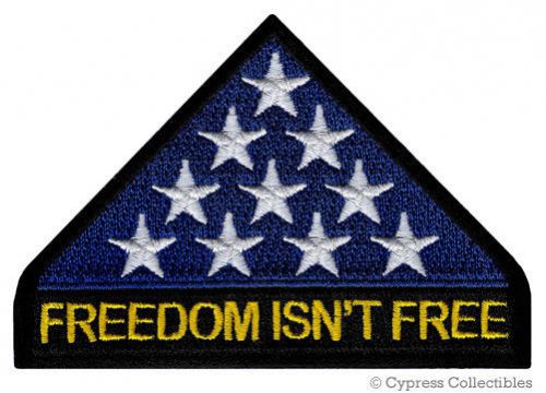 Freedom isnt free biker patch american flag military pow-mia-kia embroidered usa