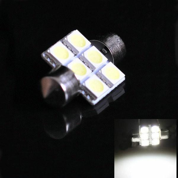 10x car interior 31mm 6 smd 5050 led bright xenon white festoon dome light bulb 