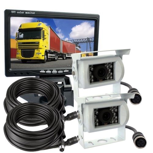 New 7&#034; tft monitor waterproof car rear view night vision backup 2 camera system