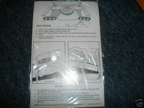 1959 edsel trunk jack instructions decal