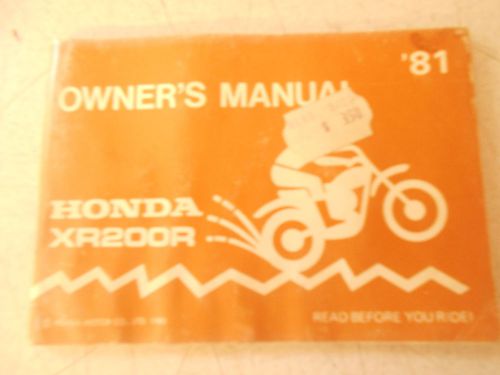 Vintage original oem 1981 honda xr200r owners manual 72 pages very cool xr 200 r