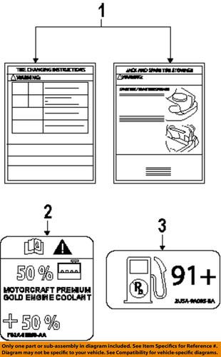 Ford oem 6e5z17a083a labels-label