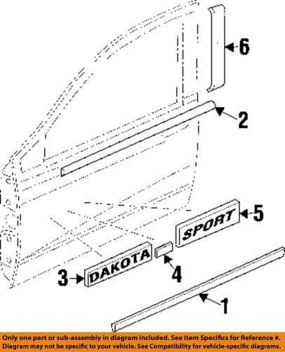 Dodge oem 5gn13ca1aa front door-pillar tape