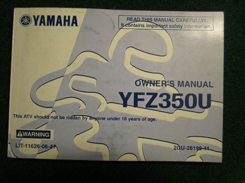 1988 yamaha atv yfz350u owner&#039;s manual owners yfz 350 u