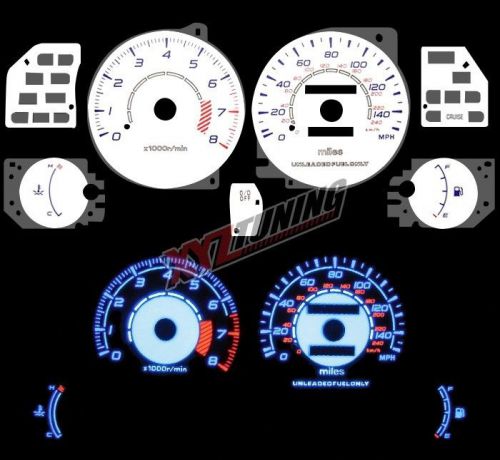 Blue reverse el indiglo glow white gauge face for 95-00 avenger / sebring