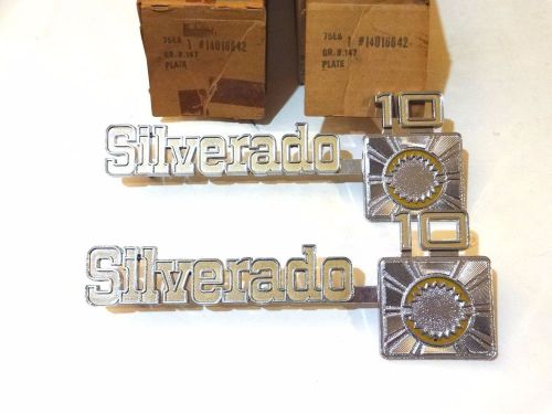 1975-1980 chevy truck silverado fender emblems nos, in the original gm boxes!