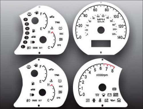 White face gauge kit fits 2007-2010 hyundai elantra dash instrument cluster