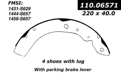 Centric 111.06571 brake pad or shoe, rear-new brake shoe-preferred