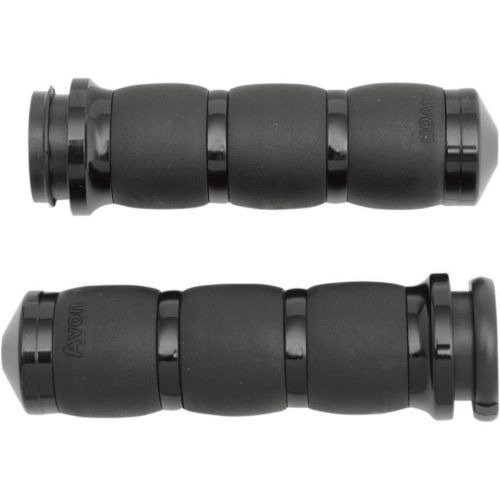 Avon black velvet air cushion hand grips for 2008-2014 harley throttle-by-wire