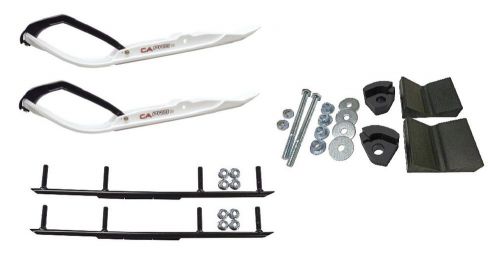 C&amp;a pro white trail x snowmobile skis complete kit