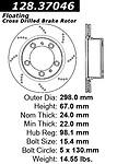 Centric parts 128.37046 front crossed drilled rotor