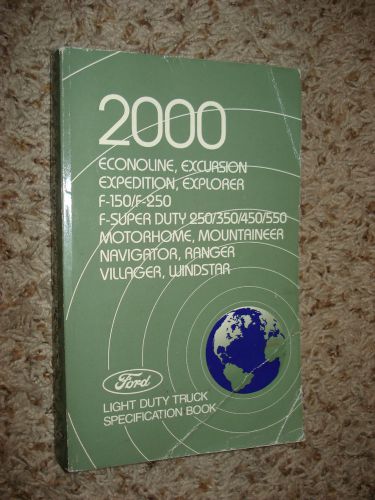 2000 ford truck specifications manual original book f150 f250 super duty &amp; more