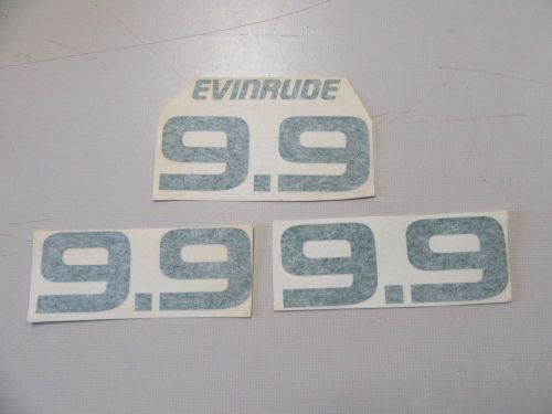Evinrude 9.9 decal set (3) green 4 3/8&#034; marine boat