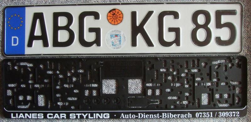 Genuine german license plate from germany with new frame mercedes