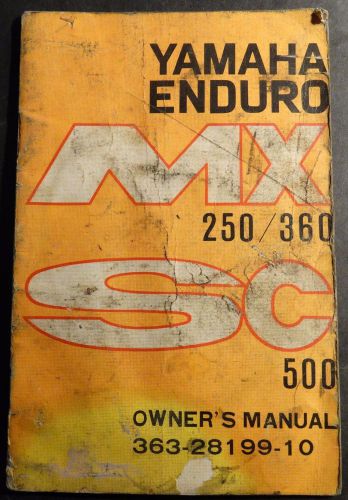 1973 yamaha motorcycle mx 250 &amp; 360, sc 500 owners manual lit-11623-63-01 (406)