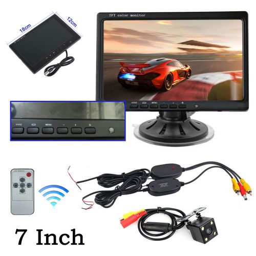 2-video-input hd 7&#034; car monitor+wireless nightvision waterproof auto camera kit