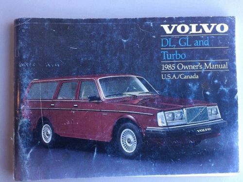 1985 volvo dl, gl &amp; turbo owners manual