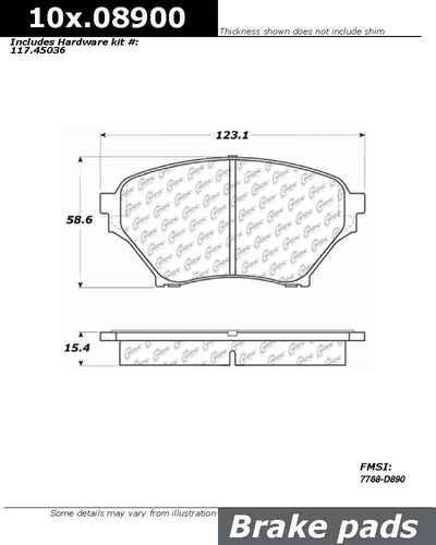 Centric 106.08900 brake pad or shoe, front