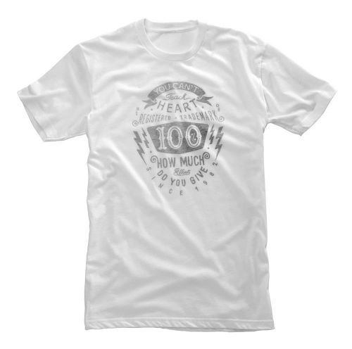 100% fullface t-shirt white small sm