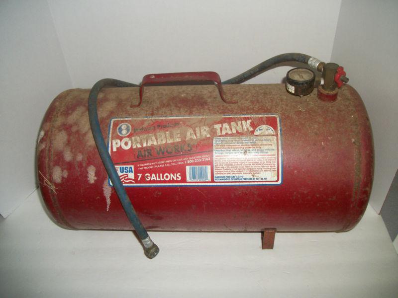 Portable 7 gallon aluminum air tank with gauge by midwest products (85-125 psi)