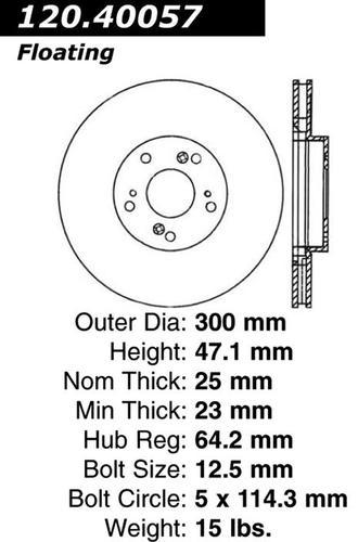 Centric 120.40057 front brake rotor/disc-premium rotor-preferred