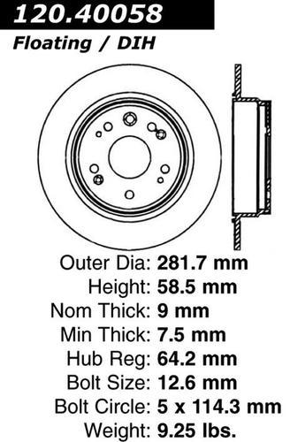 Centric 120.40058 rear brake rotor/disc-premium rotor-preferred