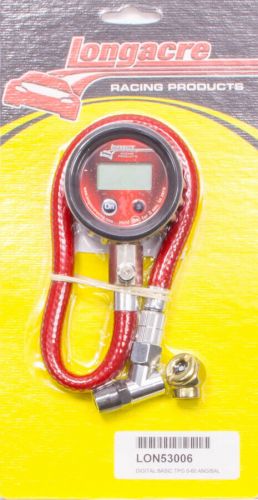 Longacre basic digital tire gauge 0-100 psi  2&#034;dia.red face 14&#034; hose lon52-53006